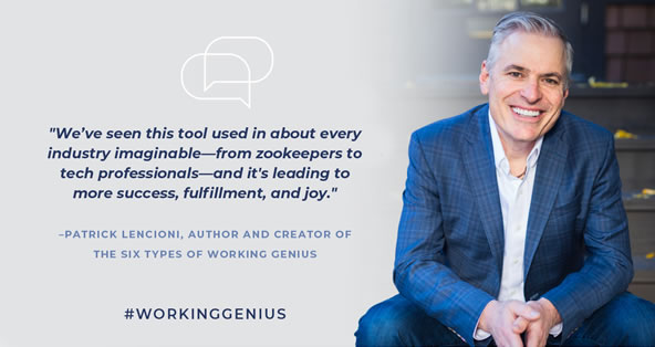 Working Genius by Patrick Lencioni Team Training, NYC