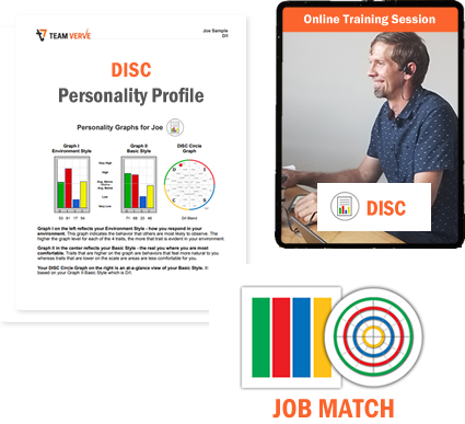 DISC for hiring and onboarding: DISC Assessment, Job Match Tool, Online Training Session offered