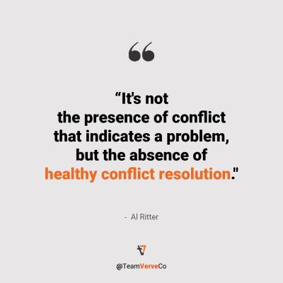 Healthy conflict response strategies for teams. Al Ritter quote.